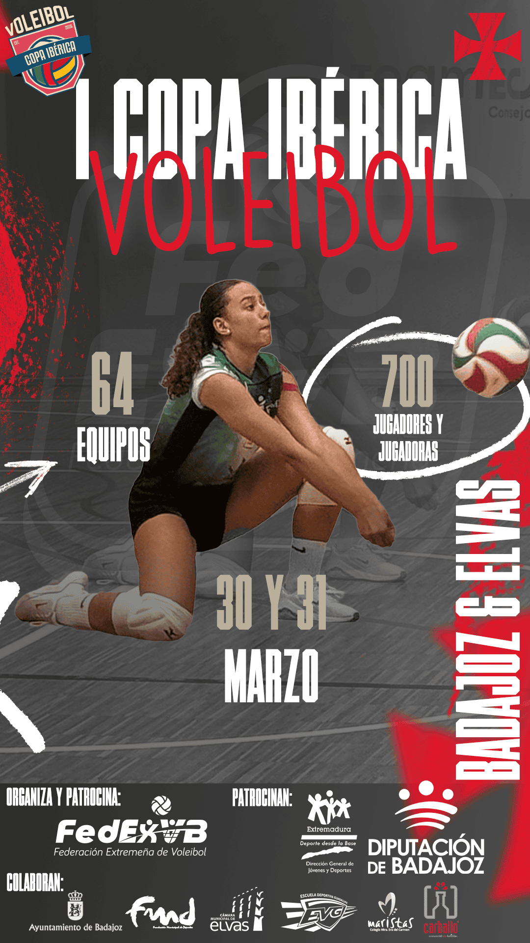 Cartel de la Copa Ibérica de voleibol en Badajoz