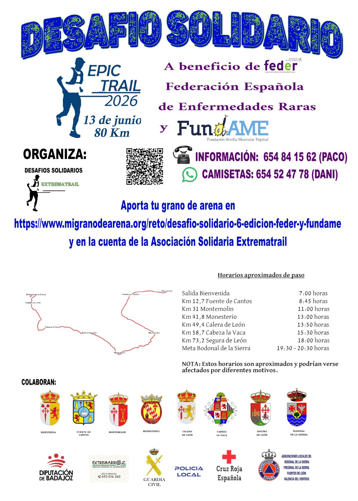 Cartel del Desafío Solidario Epic Trail a beneficio de FEDER y FUNDAME
