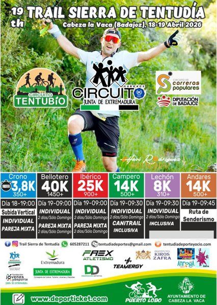 Imagen promocional del calendario 2026 del Circuito de Carreras Populares de Badajoz