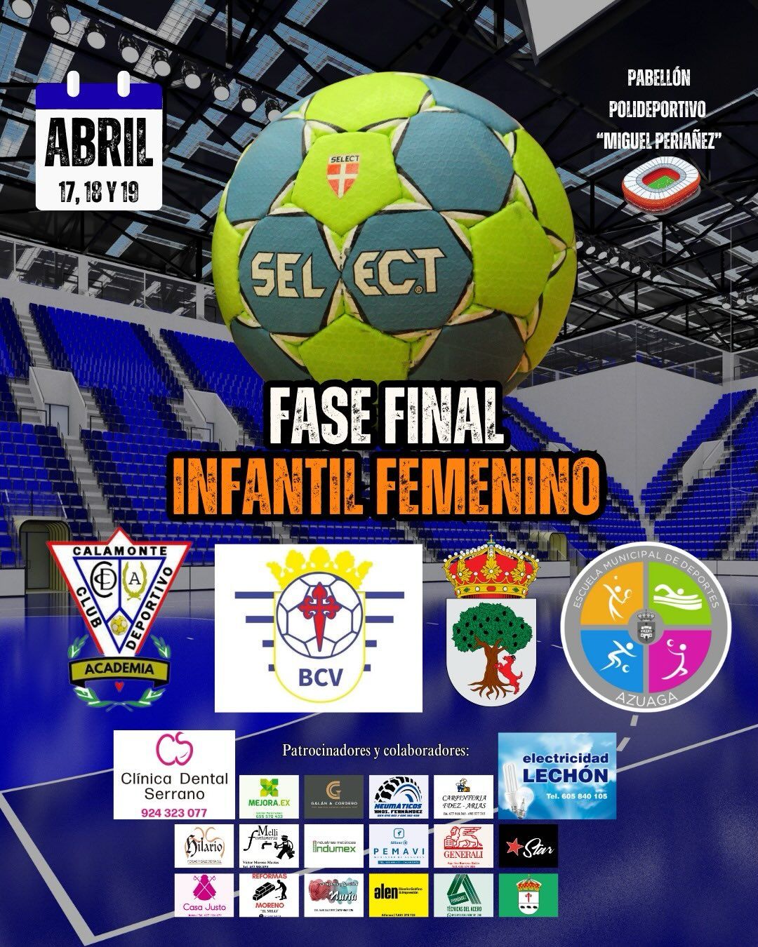 Cartel de la fase final infantil femenina de balonmano en Calamonte