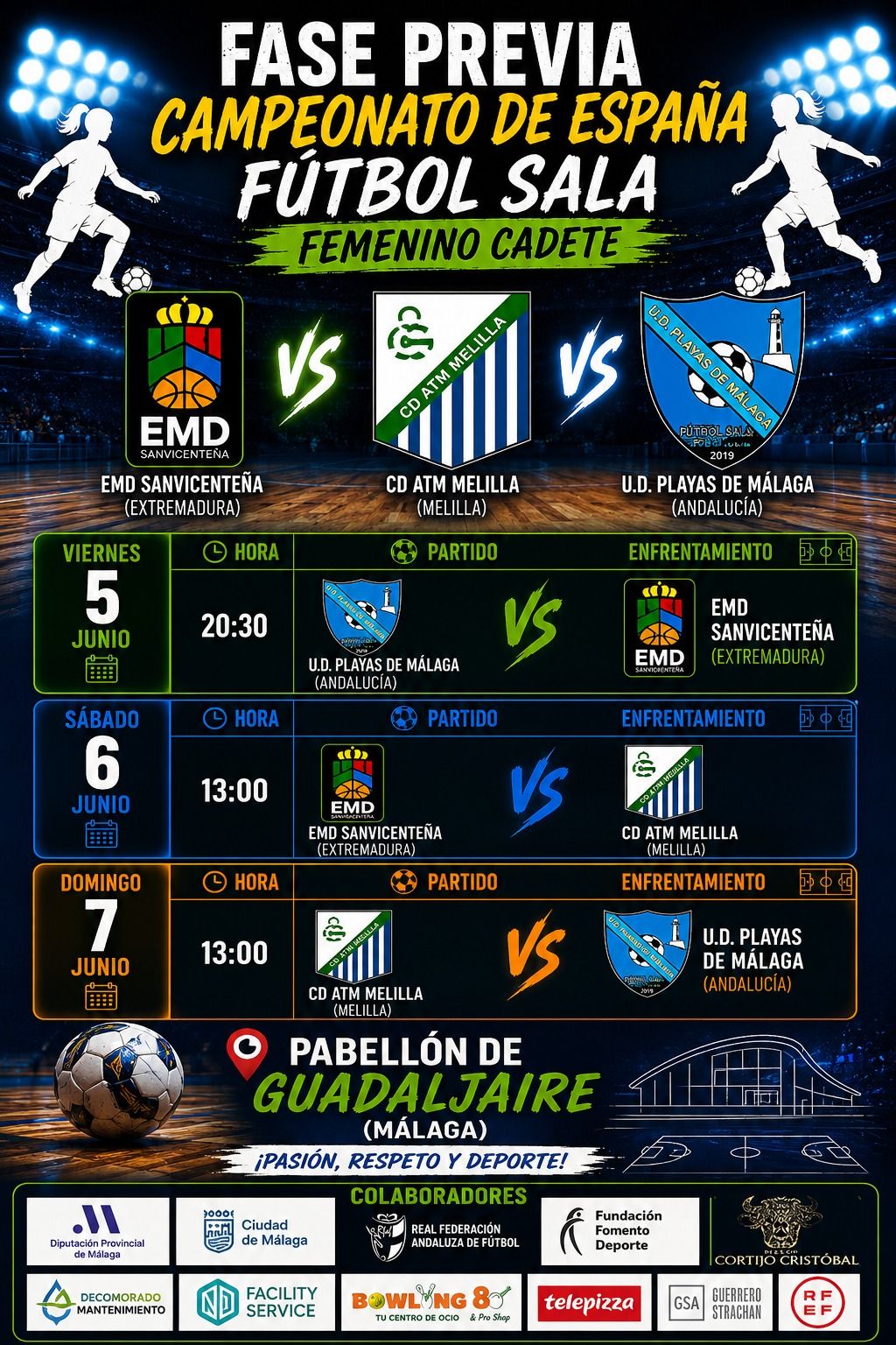 Cartel de la fase previa del Campeonato de España sub-16 femenino de fútbol sala
