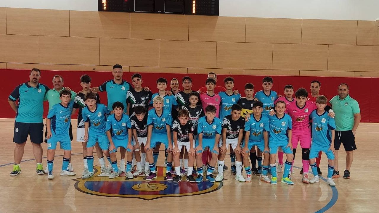 Jugadores del CD Tierras de Granadilla durante el Campeonato de España sub-14 de fútbol sala
