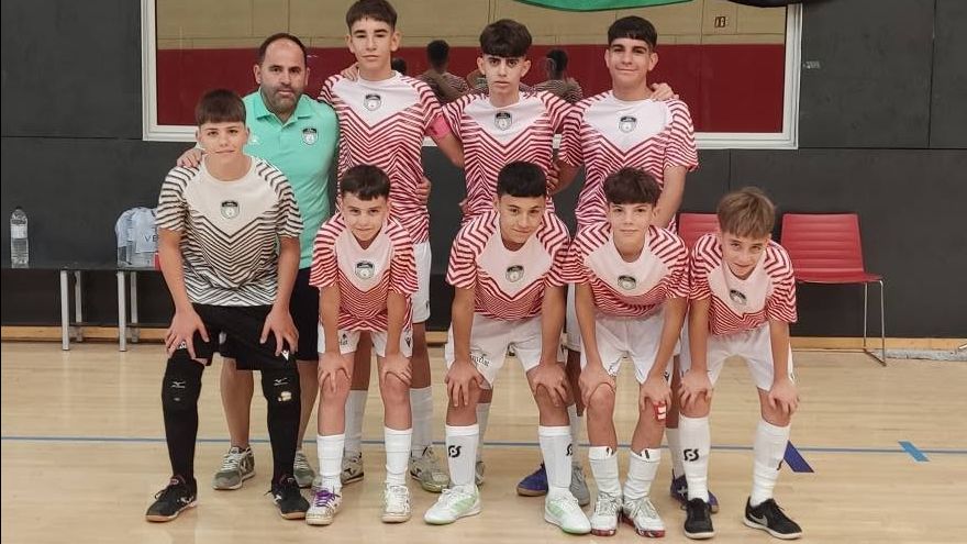 Jugadores del CD Tierras de Granadilla durante el Campeonato de España sub-14 de fútbol sala