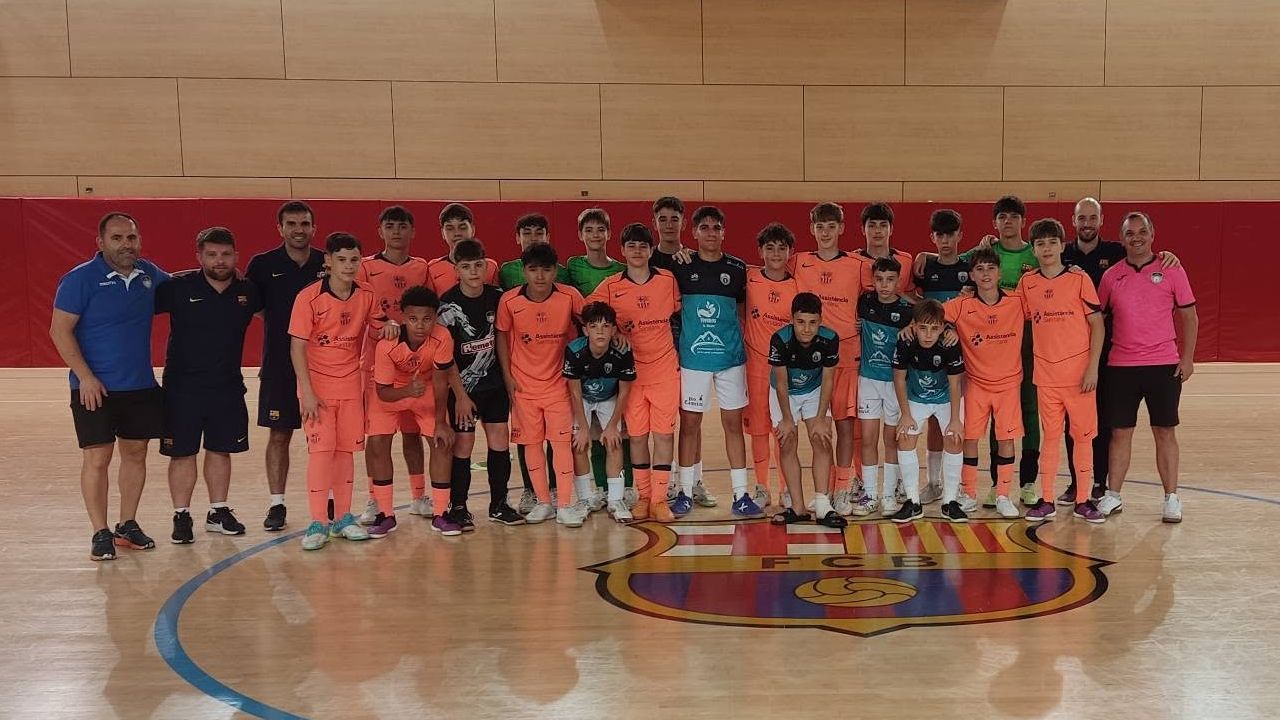 Jugadores del CD Tierras de Granadilla durante el Campeonato de España sub-14 de fútbol sala