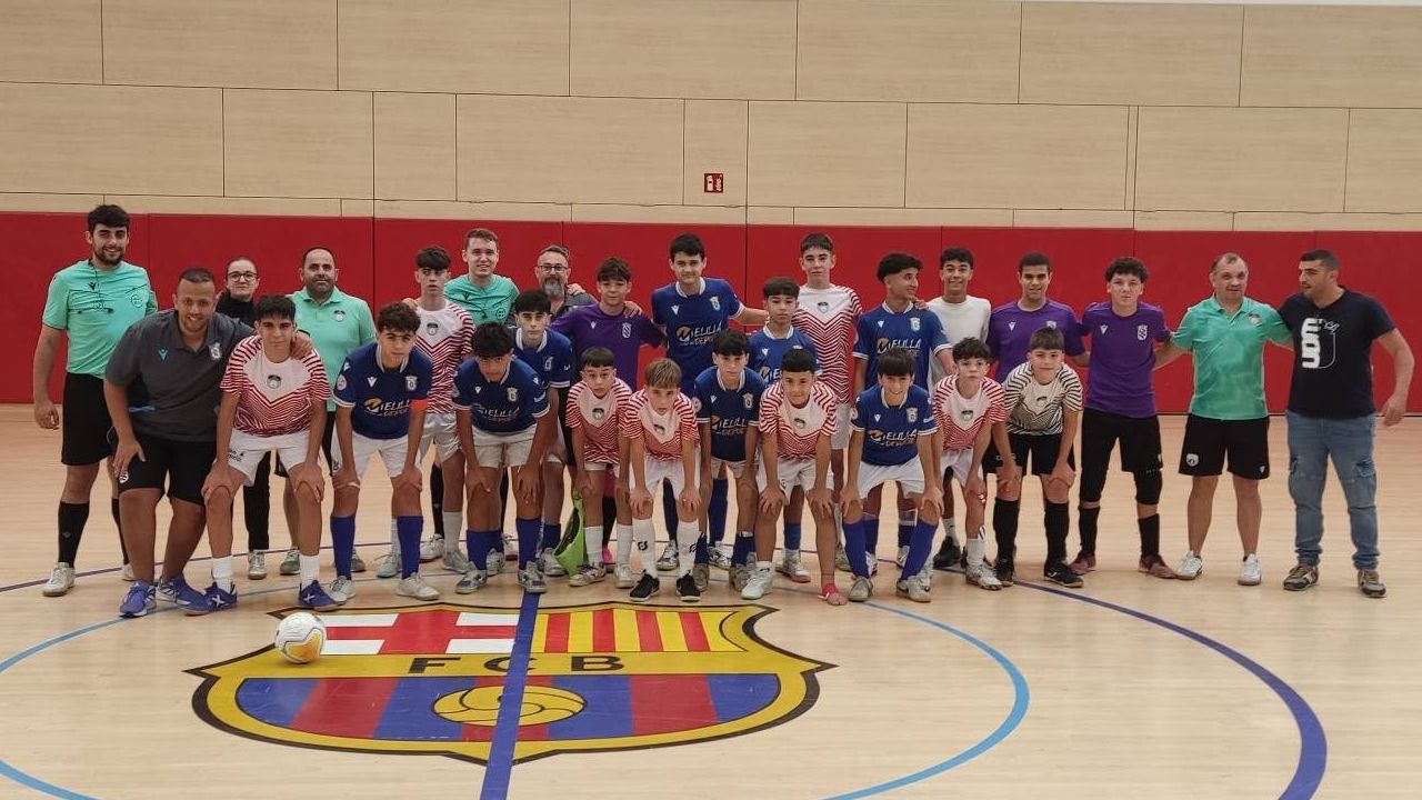 Jugadores del CD Tierras de Granadilla durante el Campeonato de España sub-14 de fútbol sala