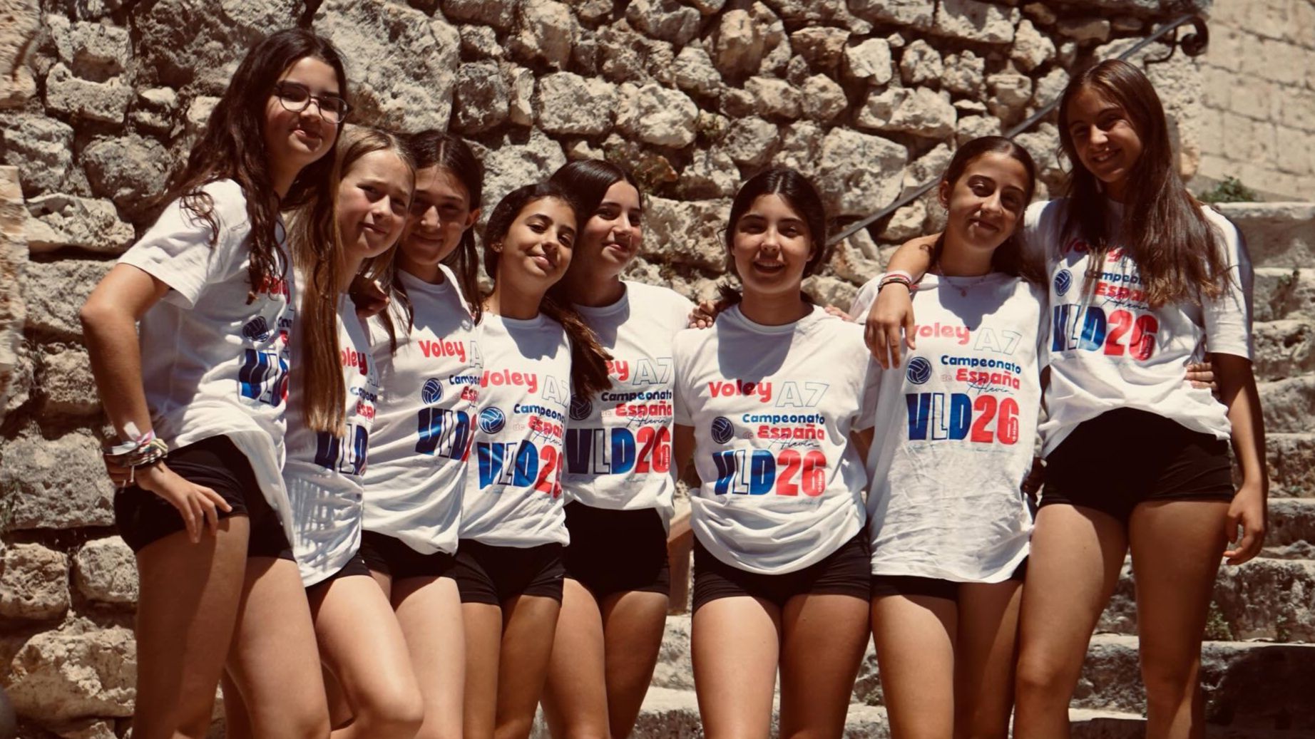 Club Voleibol A7 durante el Campeonato de España Alevín femenino en Valladolid
