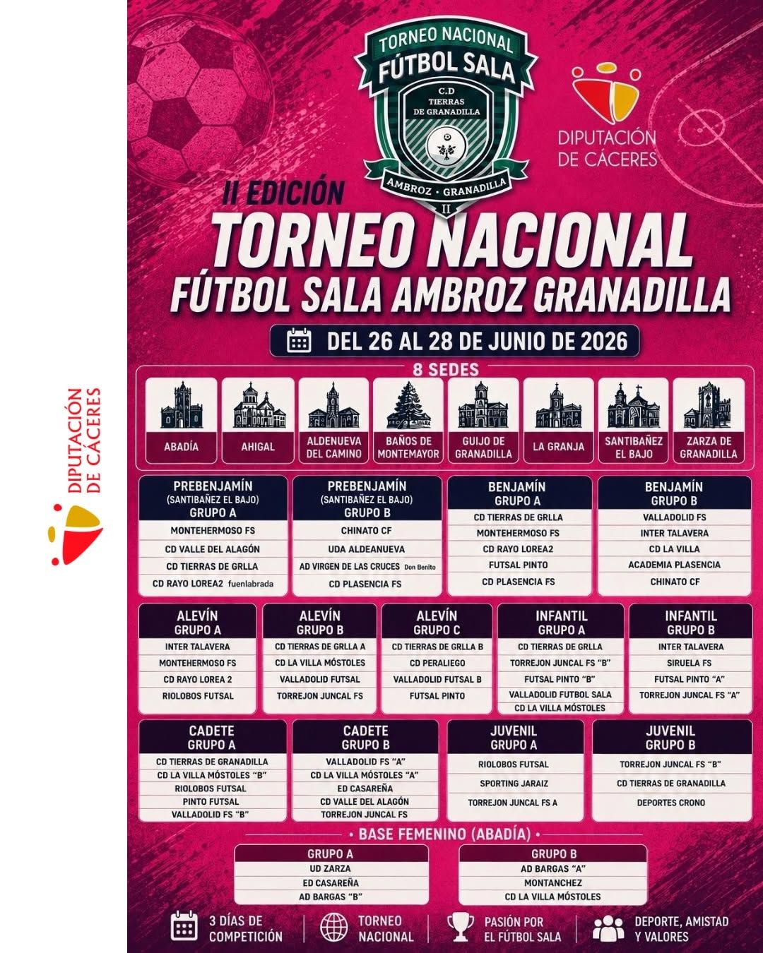 Equipos participantes en el Torneo Nacional Ambroz-Granadilla