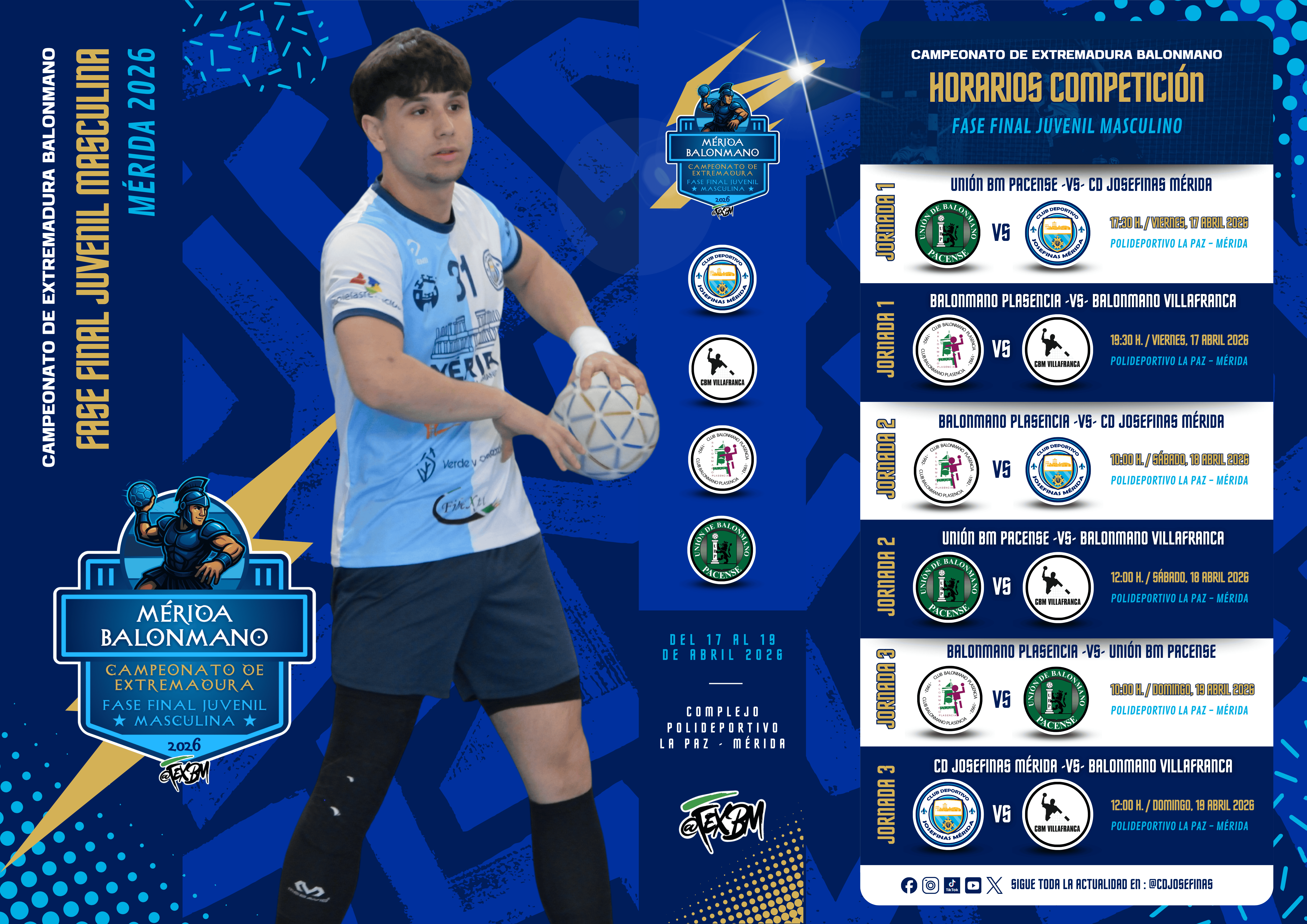 Cartel de la fase final del Campeonato de Extremadura juvenil masculino de balonmano en Mérida