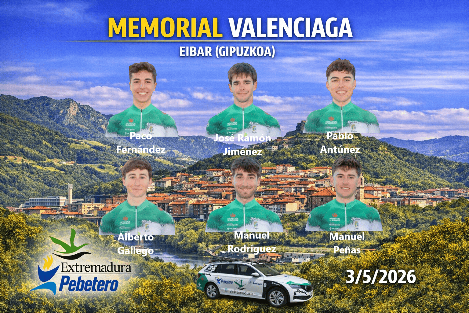 Corredores del Extremadura Pebetero antes de competir en la Copa de España