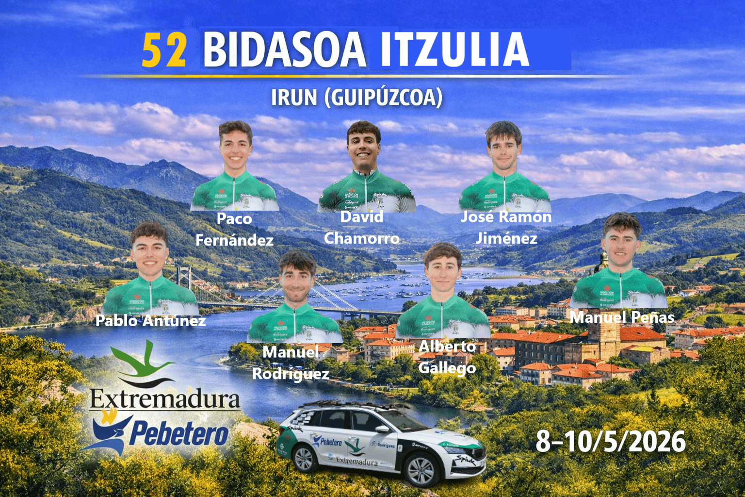 Equipo Extremadura Pebetero preparado para competir en la Bidasoa Itzulia 2026