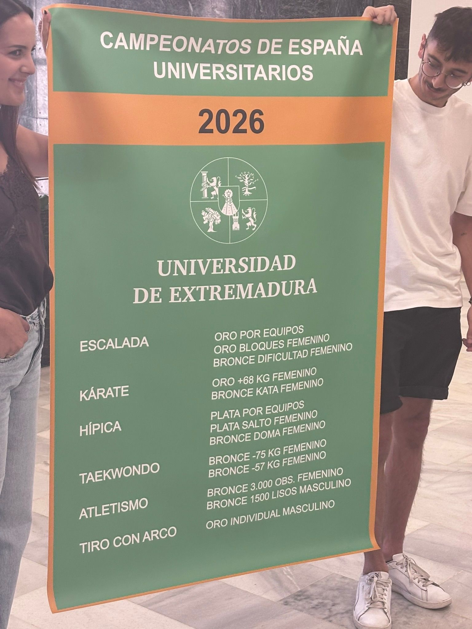 Recepción a los deportistas de la UEx en el Rectorado de Badajoz