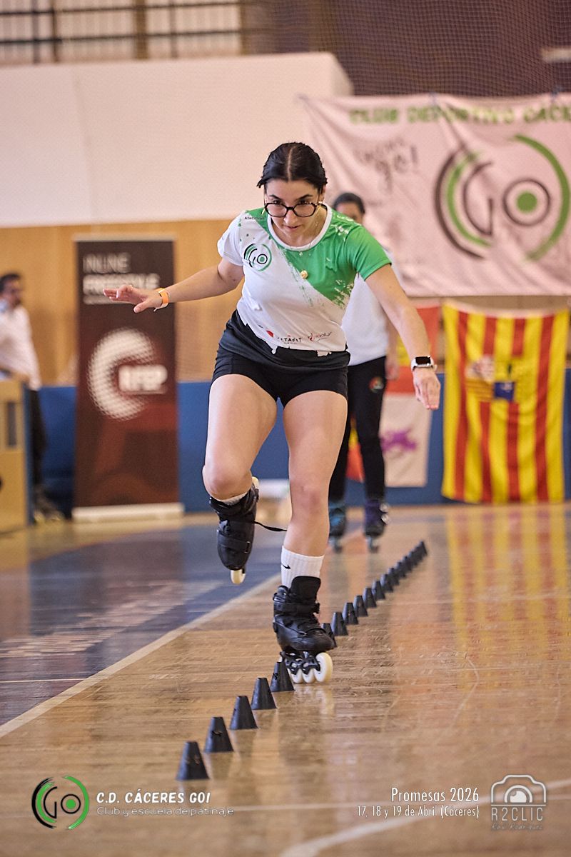 Deportistas del C.D. Cáceres Go! en el Campeonato Nacional Promesas de patinaje