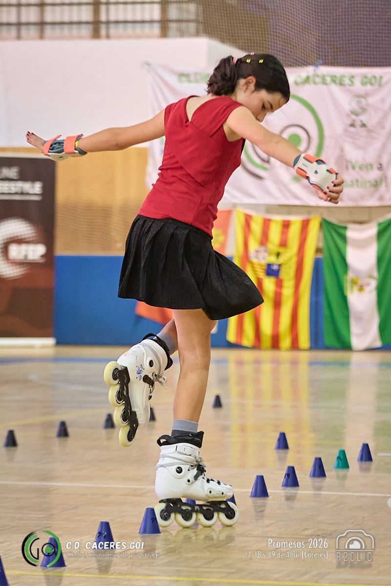Deportistas del C.D. Cáceres Go! en el Campeonato Nacional Promesas de patinaje