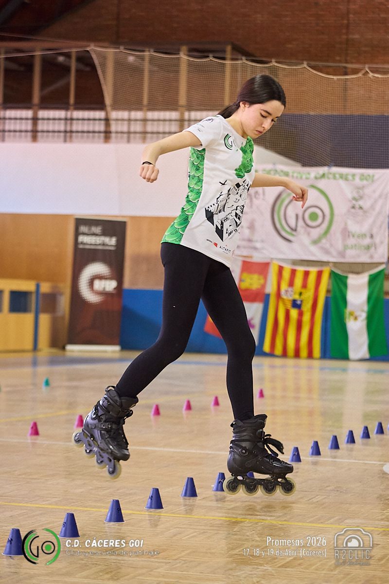 Deportistas del C.D. Cáceres Go! en el Campeonato Nacional Promesas de patinaje