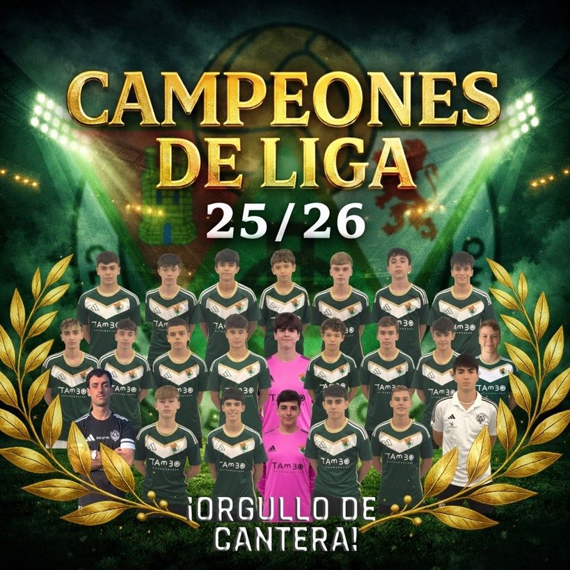 Plantilla del Cacereño Cadete C, campeón del Grupo 3 a falta de dos jornadas