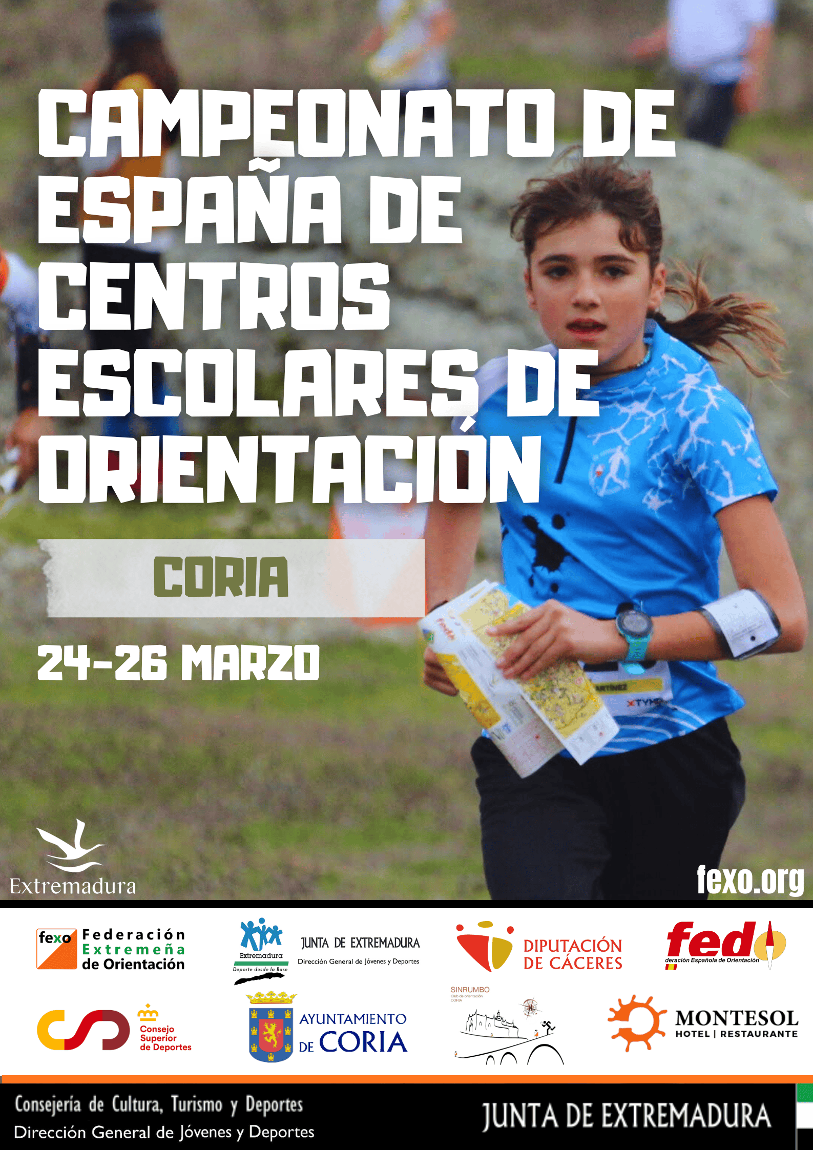 Coria acoge el Intercentros y el Campeonato de España escolar de orientación
