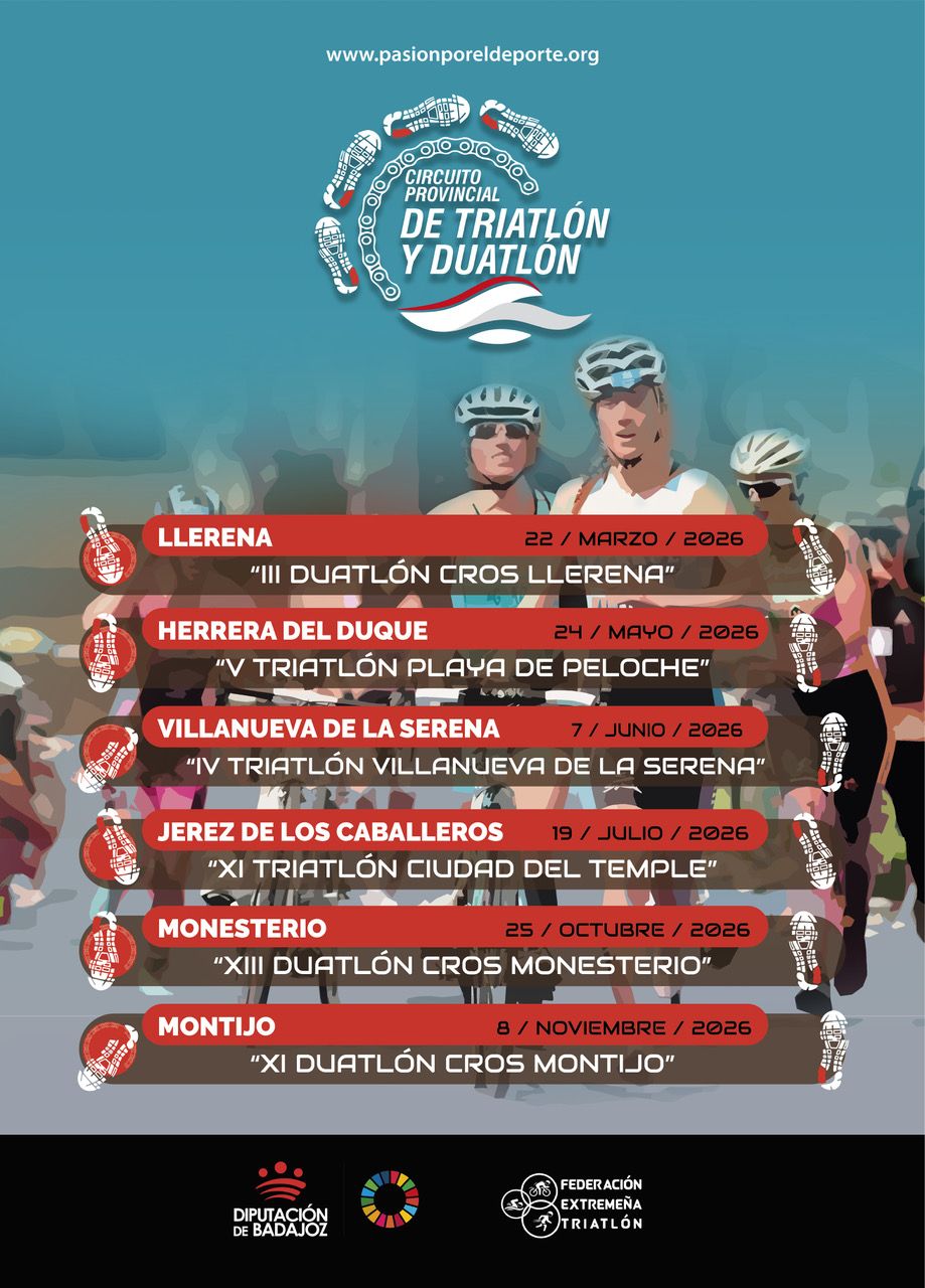 Participantes en el Circuito provincial de triatlón y duatlón de Badajoz