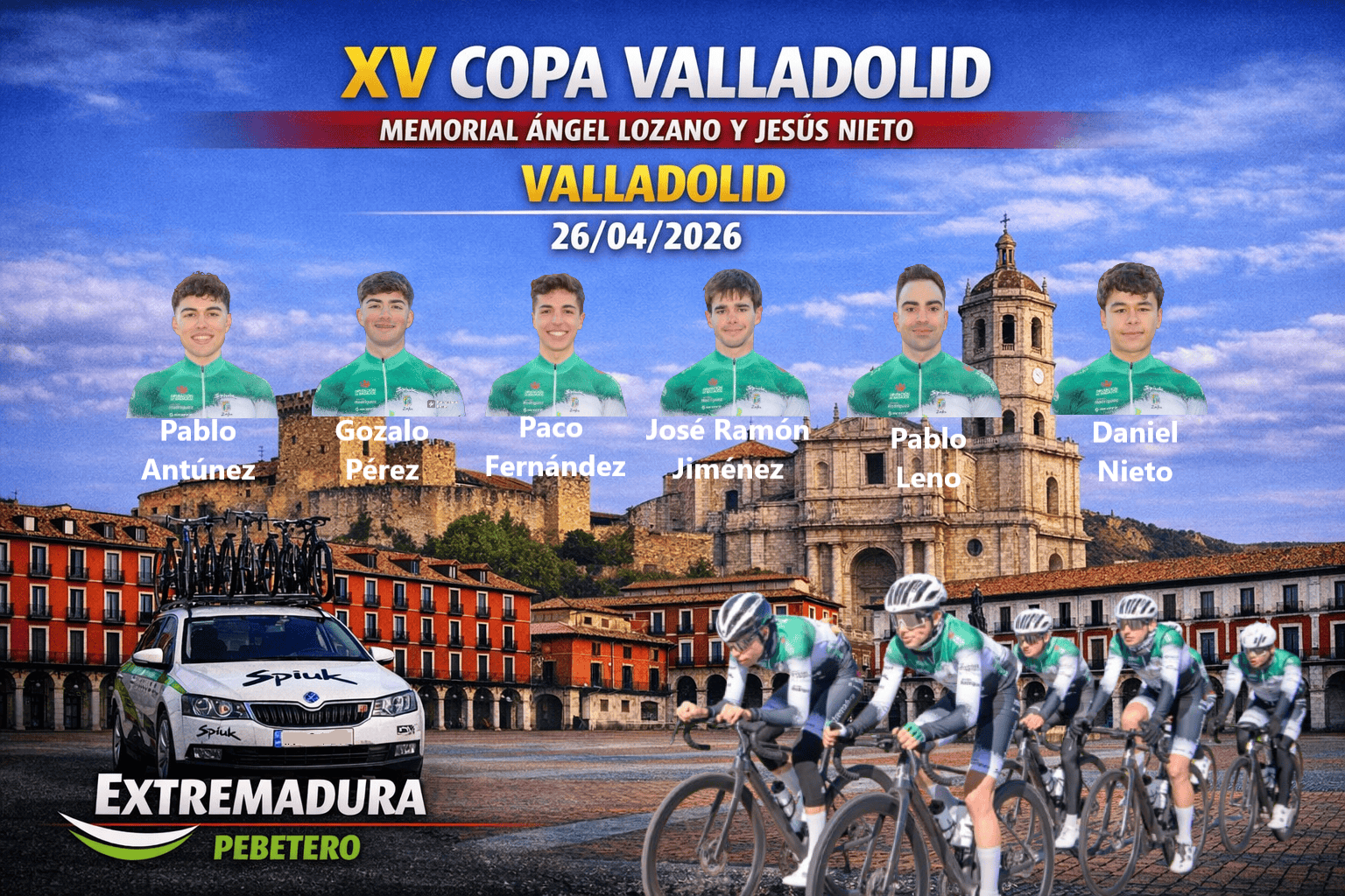 Corredores del Extremadura Pebetero antes de la Clásica Valladolid