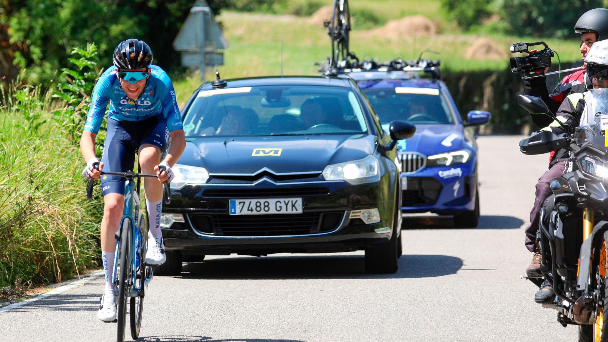 Martín Gutiérrez durante una prueba de la Copa de España Júnior de ciclismo