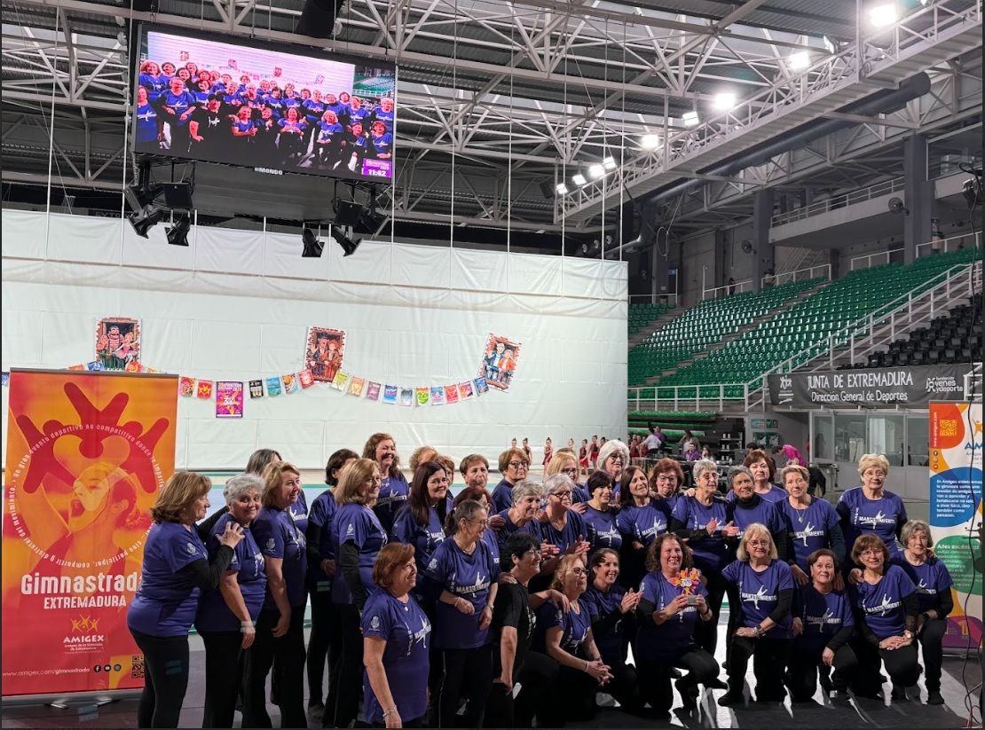 Participantes en la Gimnastrada Extremadura 2026 en el Pabellón Multiusos de Cáceres