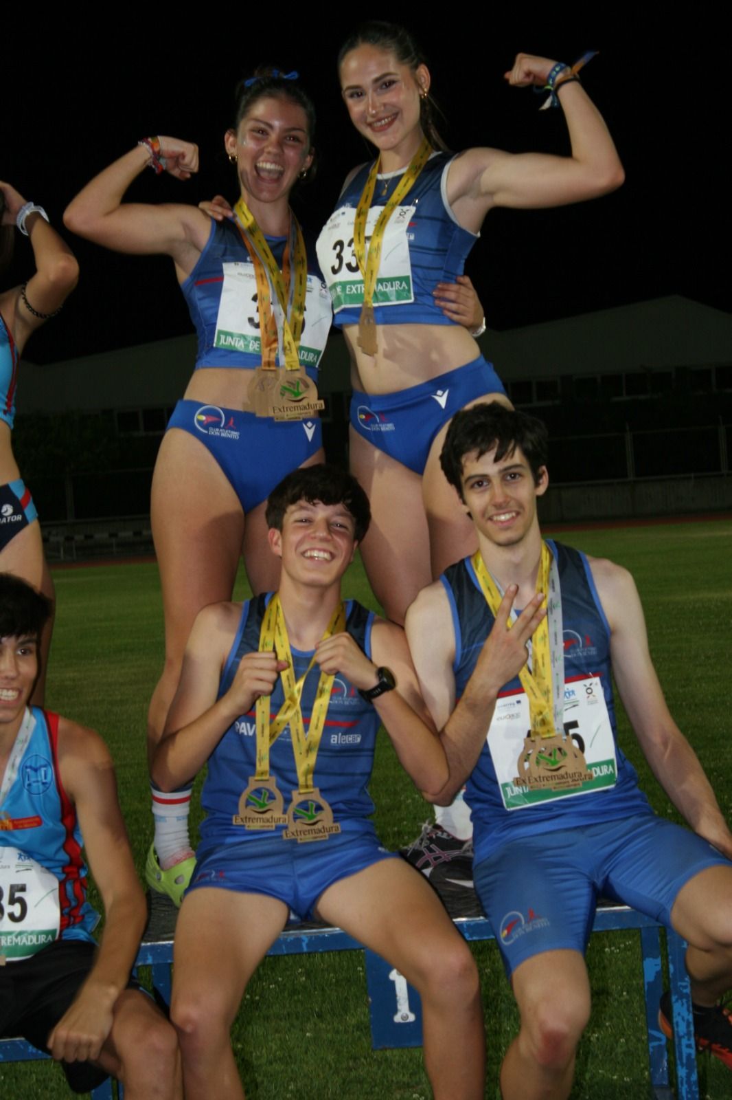 Atletas del Club Atletismo Don Benito en el Campeonato de Extremadura JUDEX