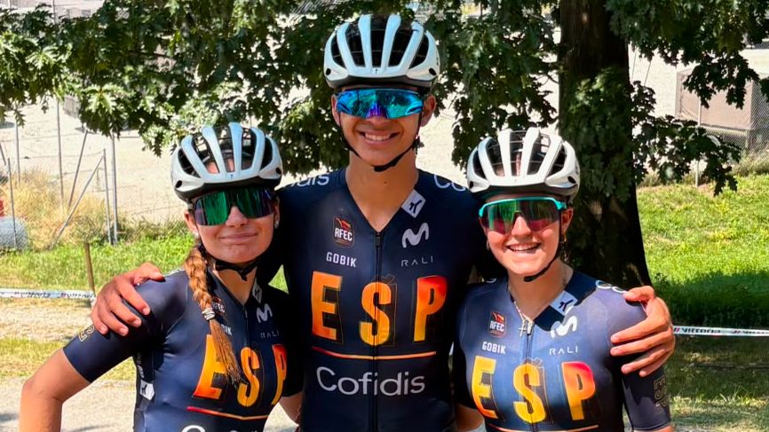 Corredores del Extremadura-PetroGold con la selección española en el Europeo XCO